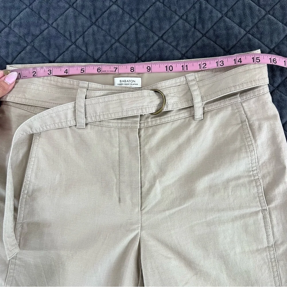 Babaton Crop Wide Leg Pants Women’s Size 4 Beige Aritzia Made In Japan B22